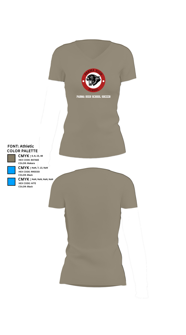 Women's Short Sleeve Vneck Shirt, Parma High School Soccer, Women's Soccer, Teamtime, Team time, sublimation, custom sports apparel, team uniforms, spirit wear, spiritwear, sports uniforms, custom shirts, team store, custom team store, fundraiser sports, apparel fundraiser