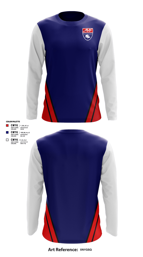 Long Sleeve Performance Shirt, American Youth Football & Cheer, Football, Teamtime, Team time, sublimation, custom sports apparel, team uniforms, spirit wear, spiritwear, sports uniforms, custom shirts, team store, custom team store, fundraiser sports, apparel fundraiser