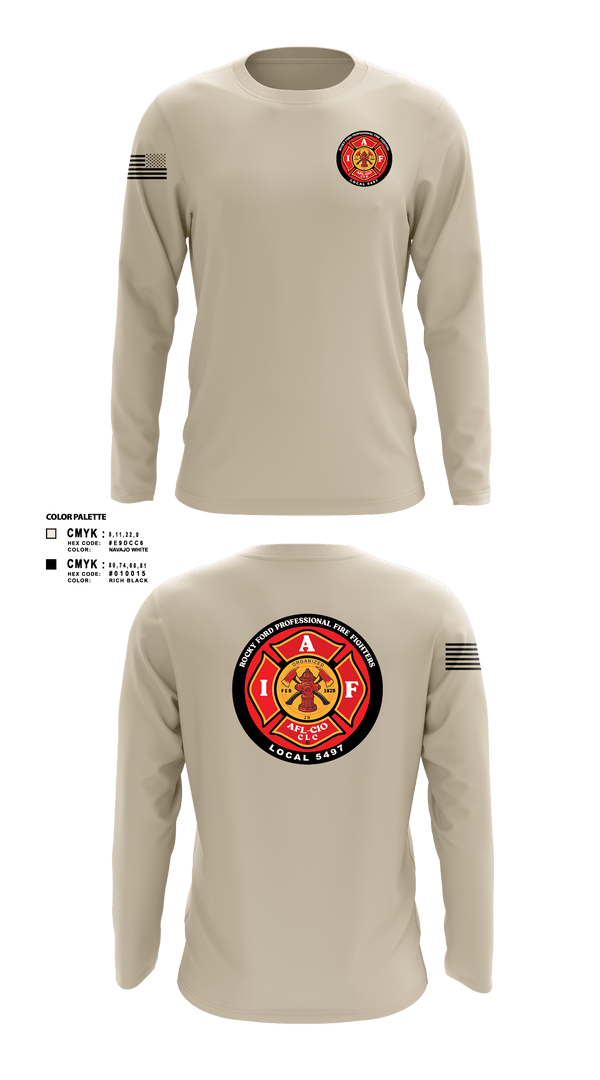 Long Sleeve Performance Shirt, Rocky Ford Professional Firefighters Local 5497, Fire Department, Teamtime, Team time, sublimation, custom sports apparel, team uniforms, spirit wear, spiritwear, sports uniforms, custom shirts, team store, custom team store, fundraiser sports, apparel fundraiser