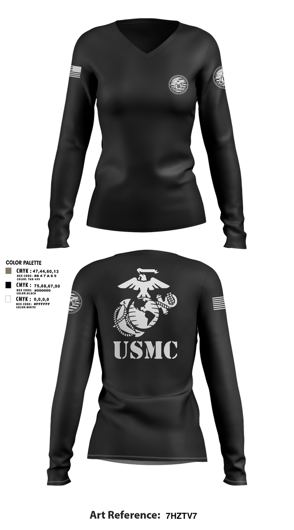 Women's Long Sleeve Vneck Shirt, Marines, Marines, Teamtime, Team time, sublimation, custom sports apparel, team uniforms, spirit wear, spiritwear, sports uniforms, custom shirts, team store, custom team store, fundraiser sports, apparel fundraiser