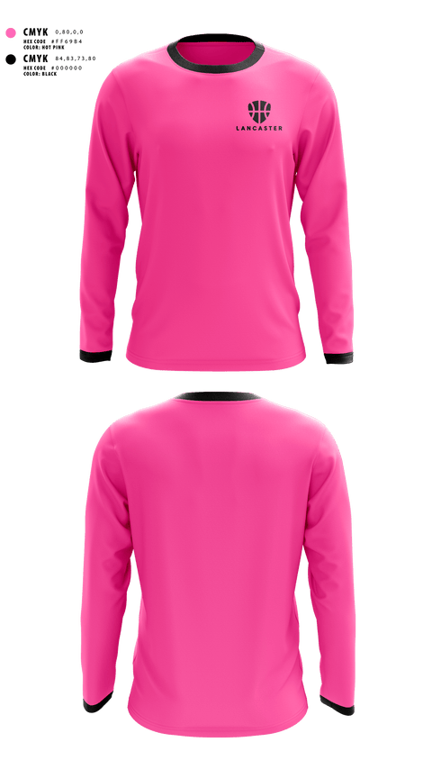 Long Sleeve Shooting Shirt, Lancaster, Women's Basketball, Teamtime, Team time, sublimation, custom sports apparel, team uniforms, spirit wear, spiritwear, sports uniforms, custom shirts, team store, custom team store, fundraiser sports, apparel fundraiser
