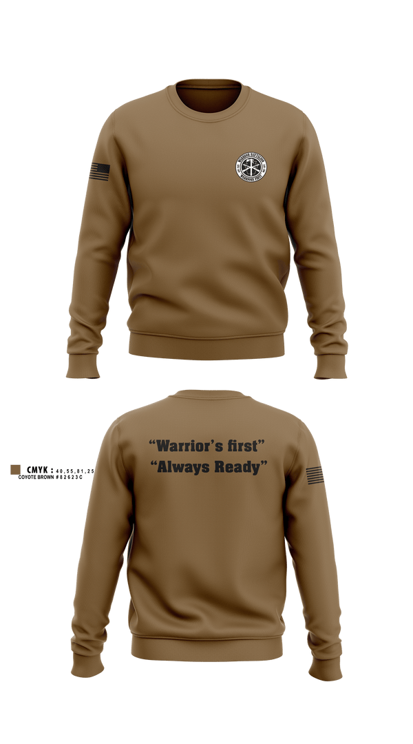 Crew Neck Sweatshirt, Warrior battalion, Army, Teamtime, Team time, sublimation, custom sports apparel, team uniforms, spirit wear, spiritwear, sports uniforms, custom shirts, team store, custom team store, fundraiser sports, apparel fundraiser