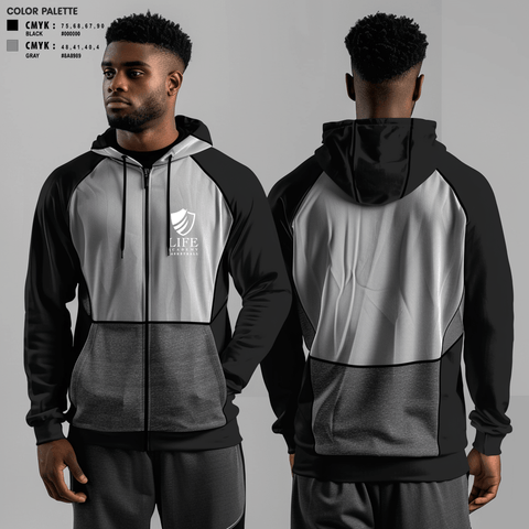 Zip Hoodie, Life Academy Royals, Men's Basketball, Teamtime, Team time, sublimation, custom sports apparel, team uniforms, spirit wear, spiritwear, sports uniforms, custom shirts, team store, custom team store, fundraiser sports, apparel fundraiser