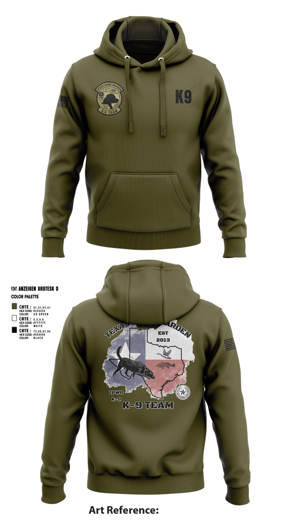 Hoodie, TXGW K9, Police, Teamtime, Team time, sublimation, custom sports apparel, team uniforms, spirit wear, spiritwear, sports uniforms, custom shirts, team store, custom team store, fundraiser sports, apparel fundraiser