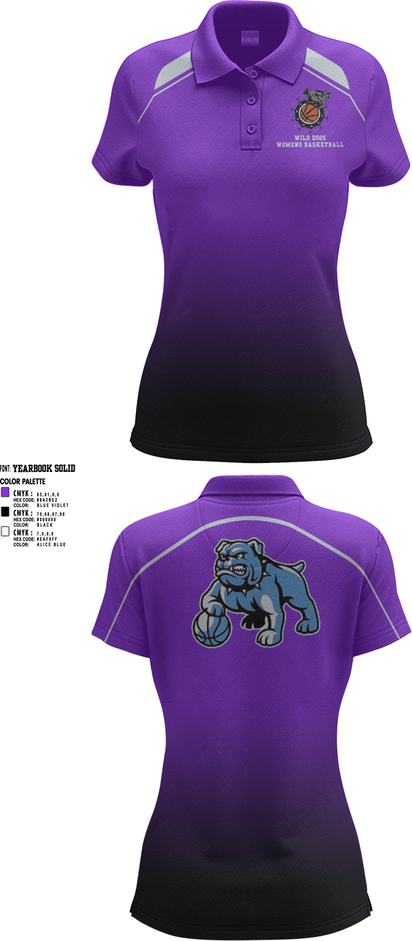 Women's Short Sleeve Performance Polo, wild dogs, Women's Basketball, Teamtime, Team time, sublimation, custom sports apparel, team uniforms, spirit wear, spiritwear, sports uniforms, custom shirts, team store, custom team store, fundraiser sports, apparel fundraiser
