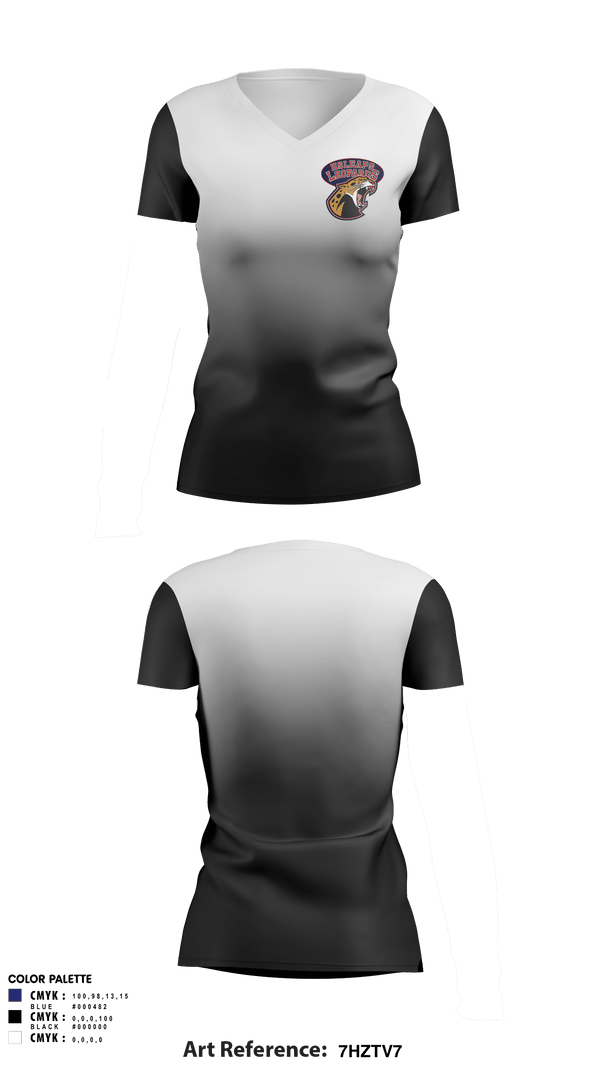 Women's Short Sleeve Vneck Shirt, Leopards, Track & Field, Teamtime, Team time, sublimation, custom sports apparel, team uniforms, spirit wear, spiritwear, sports uniforms, custom shirts, team store, custom team store, fundraiser sports, apparel fundraiser