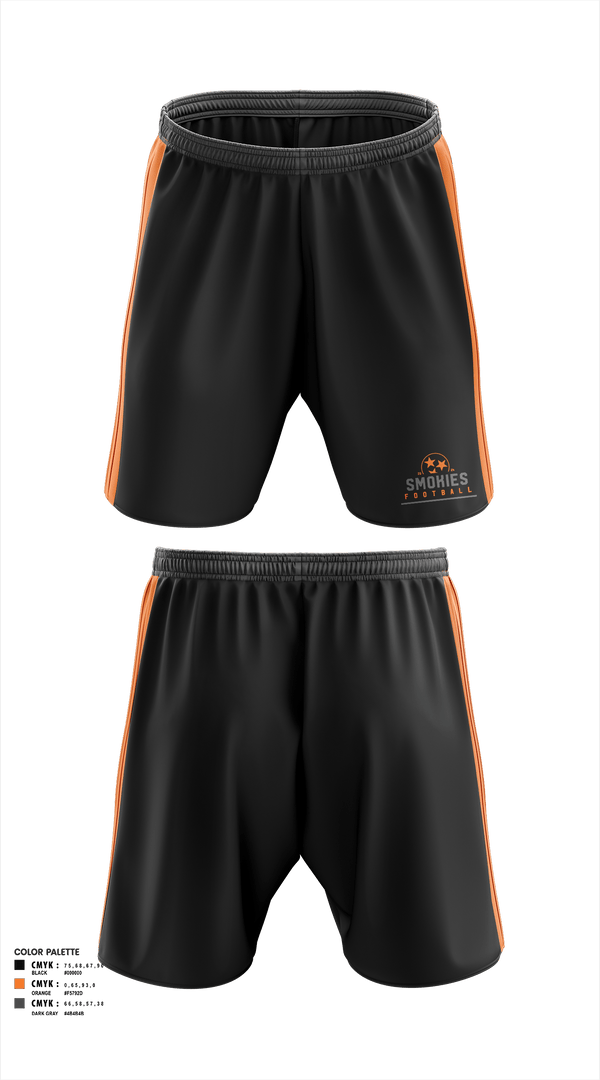 Athletic Shorts With Pockets, Smokies, Football, Teamtime, Team time, sublimation, custom sports apparel, team uniforms, spirit wear, spiritwear, sports uniforms, custom shirts, team store, custom team store, fundraiser sports, apparel fundraiser