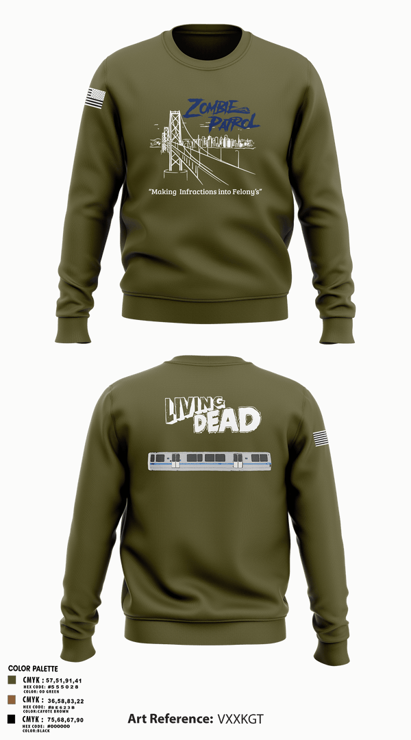 Crew Neck Sweatshirt, Inversed CrewBART PD Fugitive Task Force, Police, Teamtime, Team time, sublimation, custom sports apparel, team uniforms, spirit wear, spiritwear, sports uniforms, custom shirts, team store, custom team store, fundraiser sports, apparel fundraiser