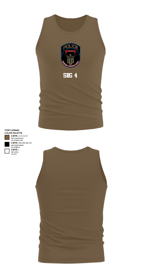 Tank Top, SRG 4, Police, Teamtime, Team time, sublimation, custom sports apparel, team uniforms, spirit wear, spiritwear, sports uniforms, custom shirts, team store, custom team store, fundraiser sports, apparel fundraiser