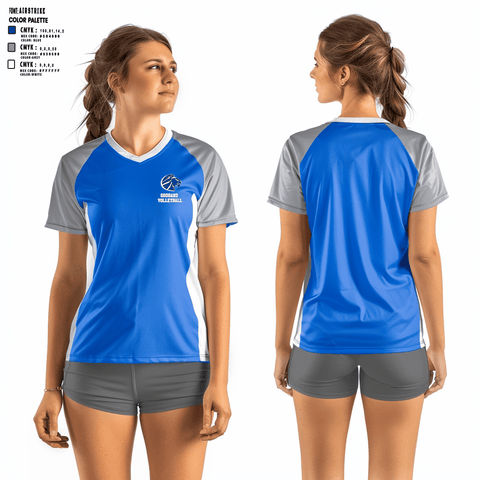 Women's Short Sleeve Vneck Shirt, Goddard High School Volleyball, Women's Volleyball, Teamtime, Team time, sublimation, custom sports apparel, team uniforms, spirit wear, spiritwear, sports uniforms, custom shirts, team store, custom team store, fundraiser sports, apparel fundraiser