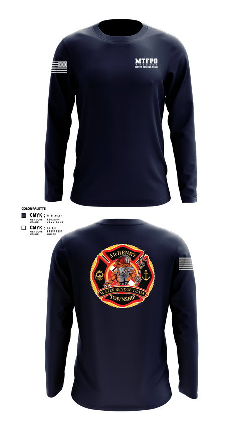 Long Sleeve Performance Shirt, MTFPD Water Rescue Teams, Fire Department, Teamtime, Team time, sublimation, custom sports apparel, team uniforms, spirit wear, spiritwear, sports uniforms, custom shirts, team store, custom team store, fundraiser sports, apparel fundraiser