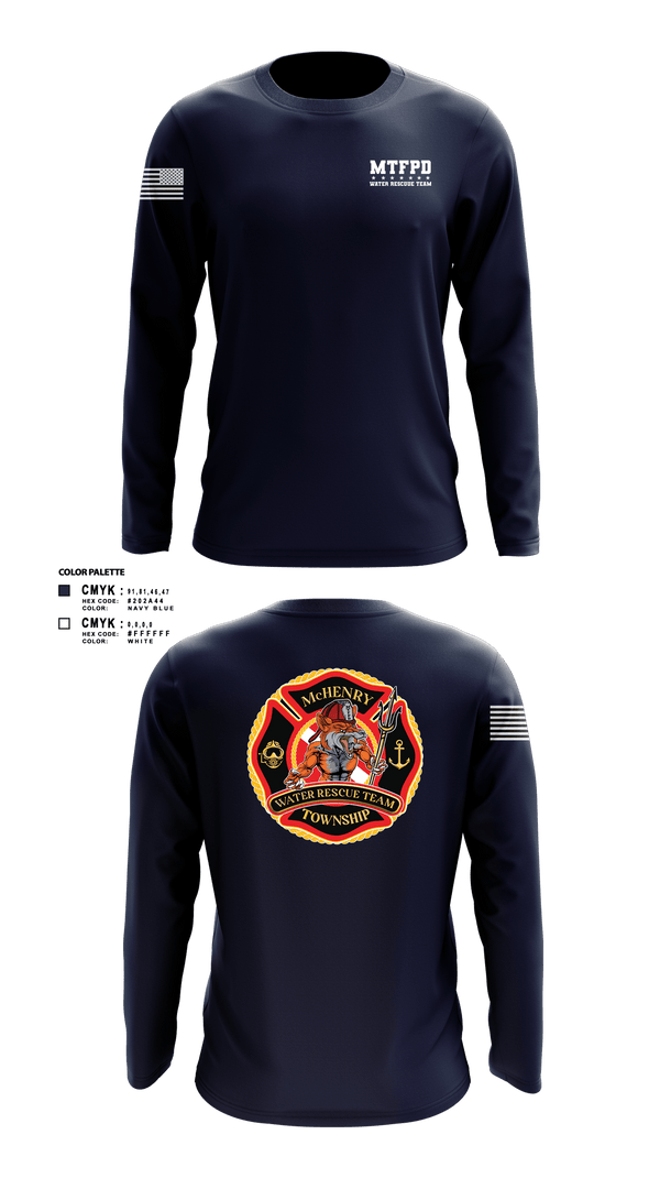 Long Sleeve Performance Shirt, MTFPD Water Rescue Teams, Fire Department, Teamtime, Team time, sublimation, custom sports apparel, team uniforms, spirit wear, spiritwear, sports uniforms, custom shirts, team store, custom team store, fundraiser sports, apparel fundraiser