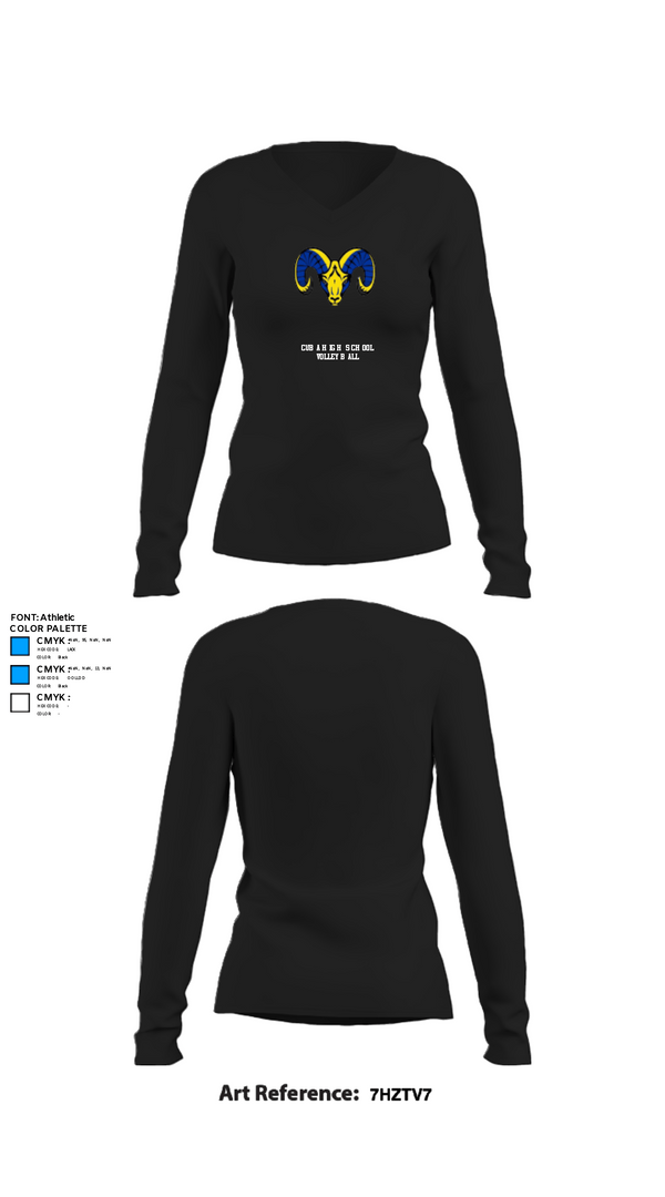 Women's Long Sleeve Vneck Shirt, Cuba High School Volleyball, Women's Volleyball, Teamtime, Team time, sublimation, custom sports apparel, team uniforms, spirit wear, spiritwear, sports uniforms, custom shirts, team store, custom team store, fundraiser sports, apparel fundraiser