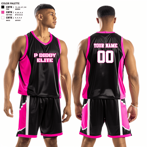 Basketball Uniform, P Diddy Elite, Men's Basketball, Teamtime, Team time, sublimation, custom sports apparel, team uniforms, spirit wear, spiritwear, sports uniforms, custom shirts, team store, custom team store, fundraiser sports, apparel fundraiser
