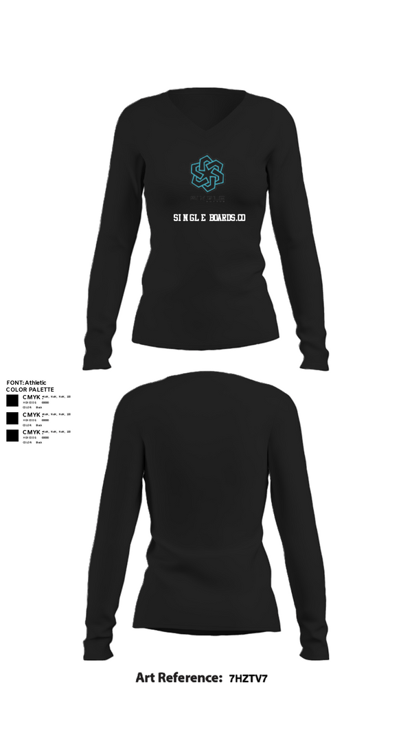 Women's Long Sleeve Vneck Shirt, Single Boards.co, E-Sports, Teamtime, Team time, sublimation, custom sports apparel, team uniforms, spirit wear, spiritwear, sports uniforms, custom shirts, team store, custom team store, fundraiser sports, apparel fundraiser
