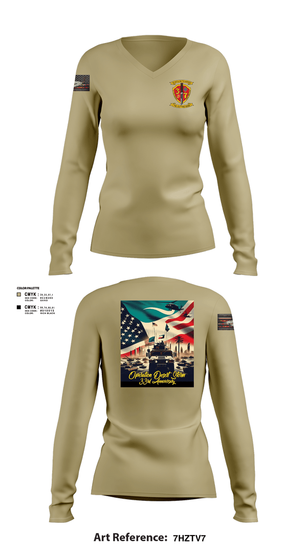 Women's Long Sleeve Vneck Shirt, 3/7 India Co. Wpns Plt, Marines, Teamtime, Team time, sublimation, custom sports apparel, team uniforms, spirit wear, spiritwear, sports uniforms, custom shirts, team store, custom team store, fundraiser sports, apparel fundraiser