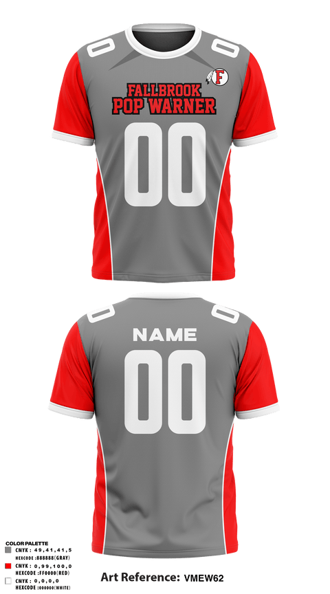 Short Sleeve Performance Shirt, Fallbrook Pop Warner Football League, Football, Teamtime, Team time, sublimation, custom sports apparel, team uniforms, spirit wear, spiritwear, sports uniforms, custom shirts, team store, custom team store, fundraiser sports, apparel fundraiser