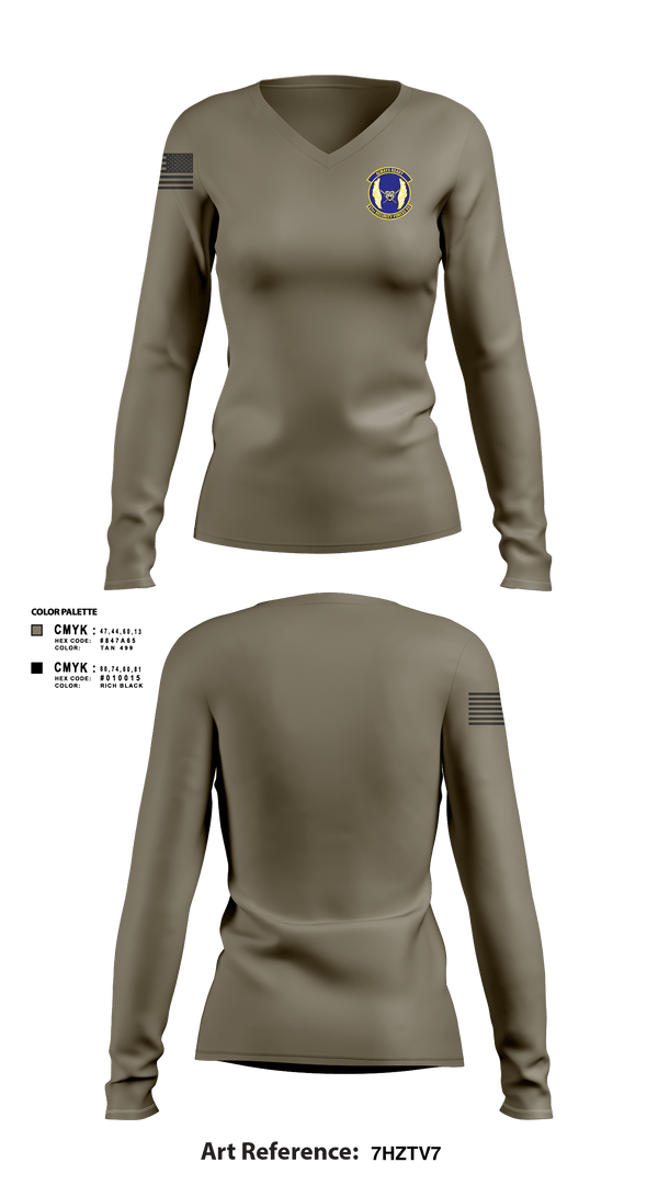 Women's Long Sleeve Vneck Shirt, 51SFS Metal Tigers, Air Force, Teamtime, Team time, sublimation, custom sports apparel, team uniforms, spirit wear, spiritwear, sports uniforms, custom shirts, team store, custom team store, fundraiser sports, apparel fundraiser