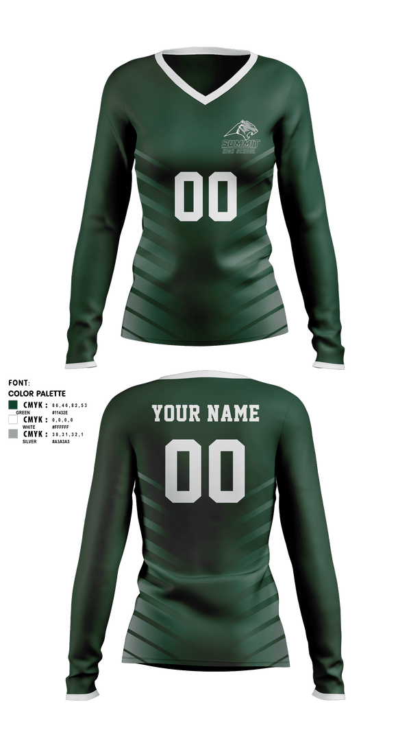 Women's Long Sleeve Vneck Shirt, Summit High School Volleyball, Women's Volleyball, Teamtime, Team time, sublimation, custom sports apparel, team uniforms, spirit wear, spiritwear, sports uniforms, custom shirts, team store, custom team store, fundraiser sports, apparel fundraiser