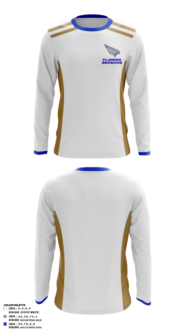 Long Sleeve Performance Shirt, FLORIDA BEREANS, Football, Teamtime, Team time, sublimation, custom sports apparel, team uniforms, spirit wear, spiritwear, sports uniforms, custom shirts, team store, custom team store, fundraiser sports, apparel fundraiser