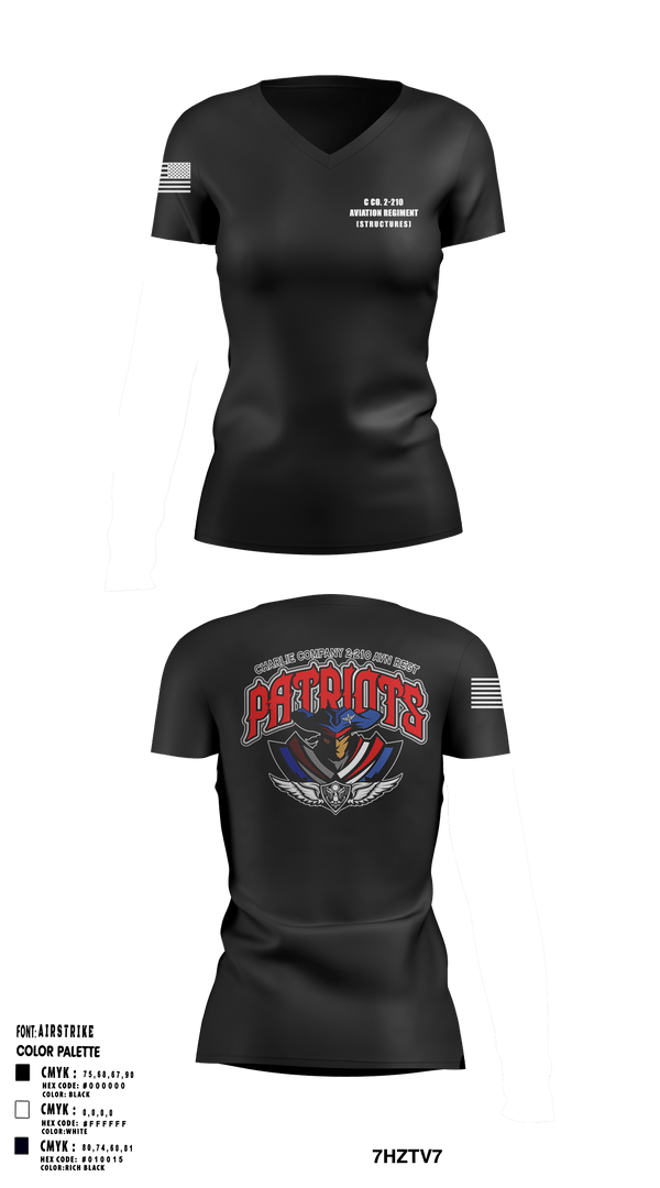 Women's Short Sleeve Vneck Shirt, C Co. 2-210 Aviation Regiment (Structures), , Teamtime, Team time, sublimation, custom sports apparel, team uniforms, spirit wear, spiritwear, sports uniforms, custom shirts, team store, custom team store, fundraiser sports, apparel fundraiser