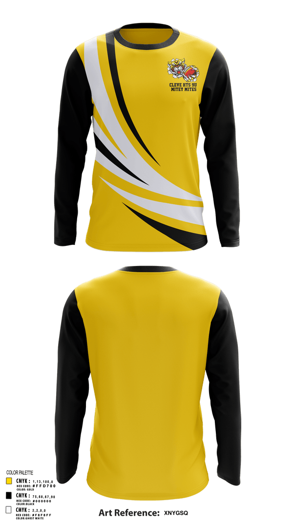 Long Sleeve Performance Shirt, Cleve hts 9U Mitey Mites, Football, Teamtime, Team time, sublimation, custom sports apparel, team uniforms, spirit wear, spiritwear, sports uniforms, custom shirts, team store, custom team store, fundraiser sports, apparel fundraiser