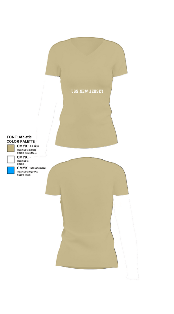 Women's Short Sleeve Vneck Shirt, USS NEW JERSEY, , Teamtime, Team time, sublimation, custom sports apparel, team uniforms, spirit wear, spiritwear, sports uniforms, custom shirts, team store, custom team store, fundraiser sports, apparel fundraiser