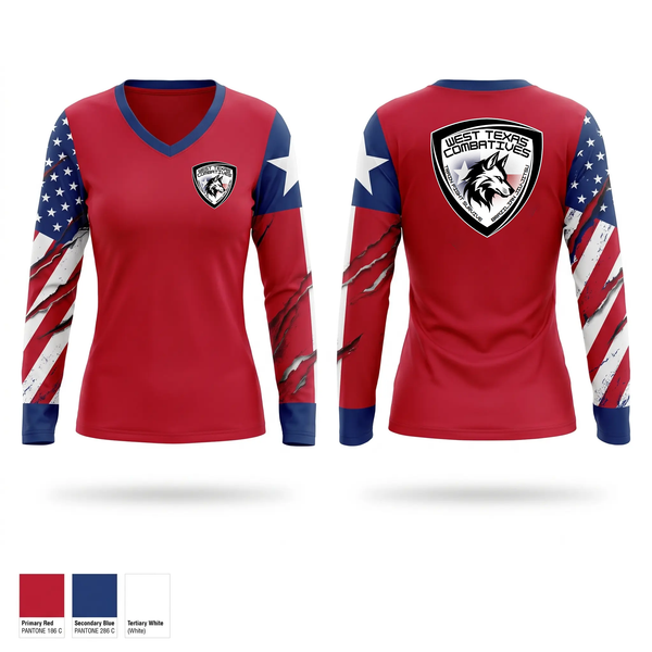 WTXC Fight Club Women's Long Sleeve V-neck Shirt - 1