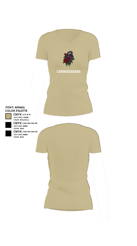 Women's Short Sleeve Vneck Shirt, CobrasCobras, Swimming, Teamtime, Team time, sublimation, custom sports apparel, team uniforms, spirit wear, spiritwear, sports uniforms, custom shirts, team store, custom team store, fundraiser sports, apparel fundraiser
