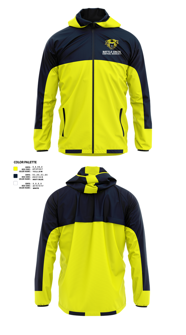 Windbreaker, Battle Creek Central Bearcats Flag Football, Track & Field, Teamtime, Team time, sublimation, custom sports apparel, team uniforms, spirit wear, spiritwear, sports uniforms, custom shirts, team store, custom team store, fundraiser sports, apparel fundraiser
