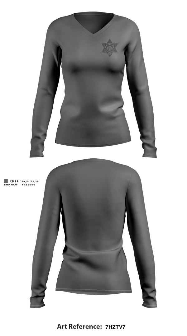 Wetzel County Sheriff Women's Long Sleeve V-neck Shirt - 21