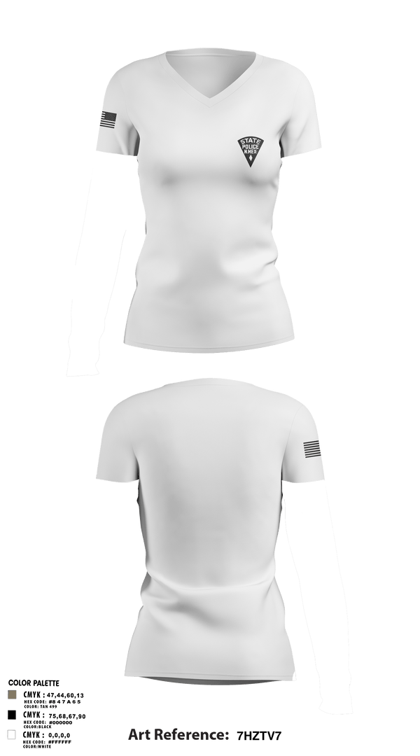 Women's Short Sleeve Vneck Shirt, New Mexico State Police D8, Police, Teamtime, Team time, sublimation, custom sports apparel, team uniforms, spirit wear, spiritwear, sports uniforms, custom shirts, team store, custom team store, fundraiser sports, apparel fundraiser