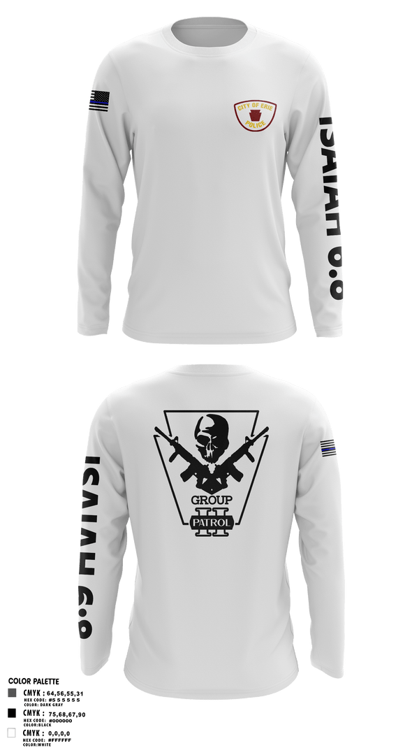 Long Sleeve Performance Polo, Erie police department, Police, Teamtime, Team time, sublimation, custom sports apparel, team uniforms, spirit wear, spiritwear, sports uniforms, custom shirts, team store, custom team store, fundraiser sports, apparel fundraiser