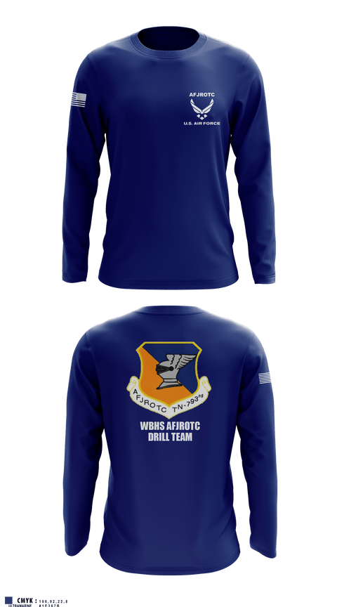 Long Sleeve Performance Shirt, WBHS AFJROTC, Air Force, Teamtime, Team time, sublimation, custom sports apparel, team uniforms, spirit wear, spiritwear, sports uniforms, custom shirts, team store, custom team store, fundraiser sports, apparel fundraiser