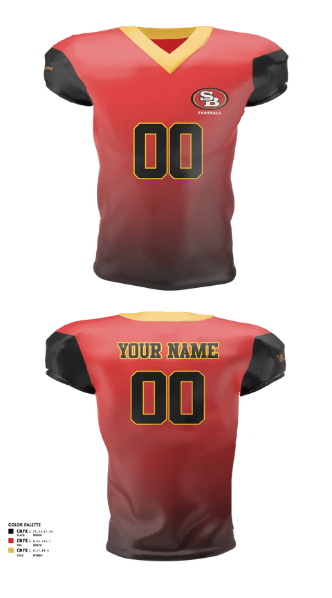 Football Jersey, Southbay 49ers 9(Villains), Football, Teamtime, Team time, sublimation, custom sports apparel, team uniforms, spirit wear, spiritwear, sports uniforms, custom shirts, team store, custom team store, fundraiser sports, apparel fundraiser
