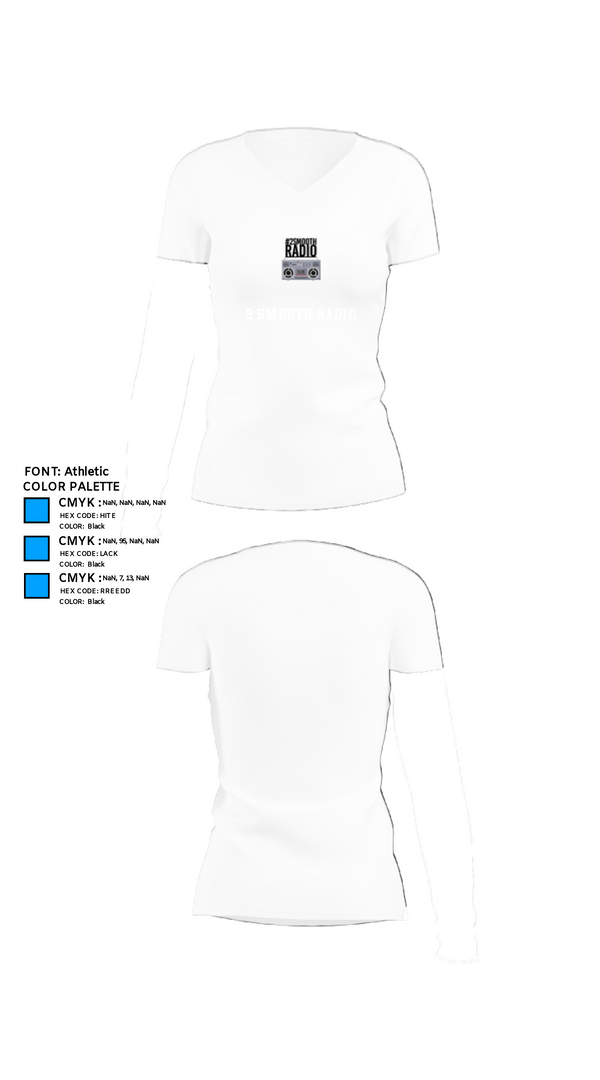 Women's Short Sleeve Vneck Shirt, 2 Smooth Radio, , Teamtime, Team time, sublimation, custom sports apparel, team uniforms, spirit wear, spiritwear, sports uniforms, custom shirts, team store, custom team store, fundraiser sports, apparel fundraiser
