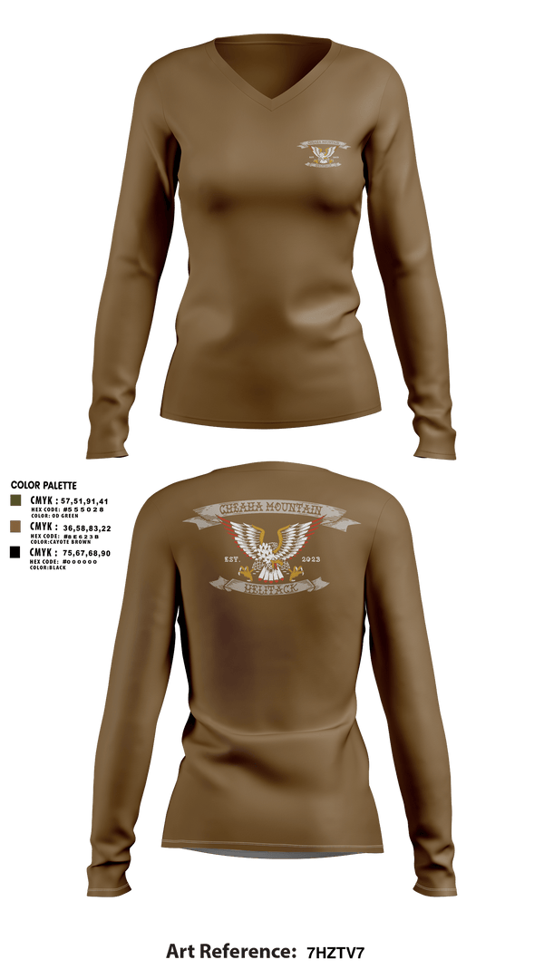 Women's Long Sleeve Vneck Shirt, Cheaha Mountain Helitack, Fire Department, Teamtime, Team time, sublimation, custom sports apparel, team uniforms, spirit wear, spiritwear, sports uniforms, custom shirts, team store, custom team store, fundraiser sports, apparel fundraiser