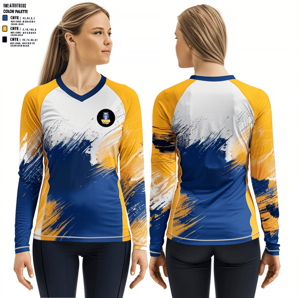 Women's Long Sleeve Vneck Shirt, Victory Christian Center School Volleyball, Women's Volleyball, Teamtime, Team time, sublimation, custom sports apparel, team uniforms, spirit wear, spiritwear, sports uniforms, custom shirts, team store, custom team store, fundraiser sports, apparel fundraiser