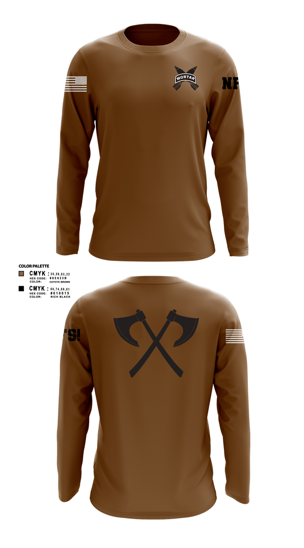 Long Sleeve Performance Shirt, Mortars, Army, Teamtime, Team time, sublimation, custom sports apparel, team uniforms, spirit wear, spiritwear, sports uniforms, custom shirts, team store, custom team store, fundraiser sports, apparel fundraiser