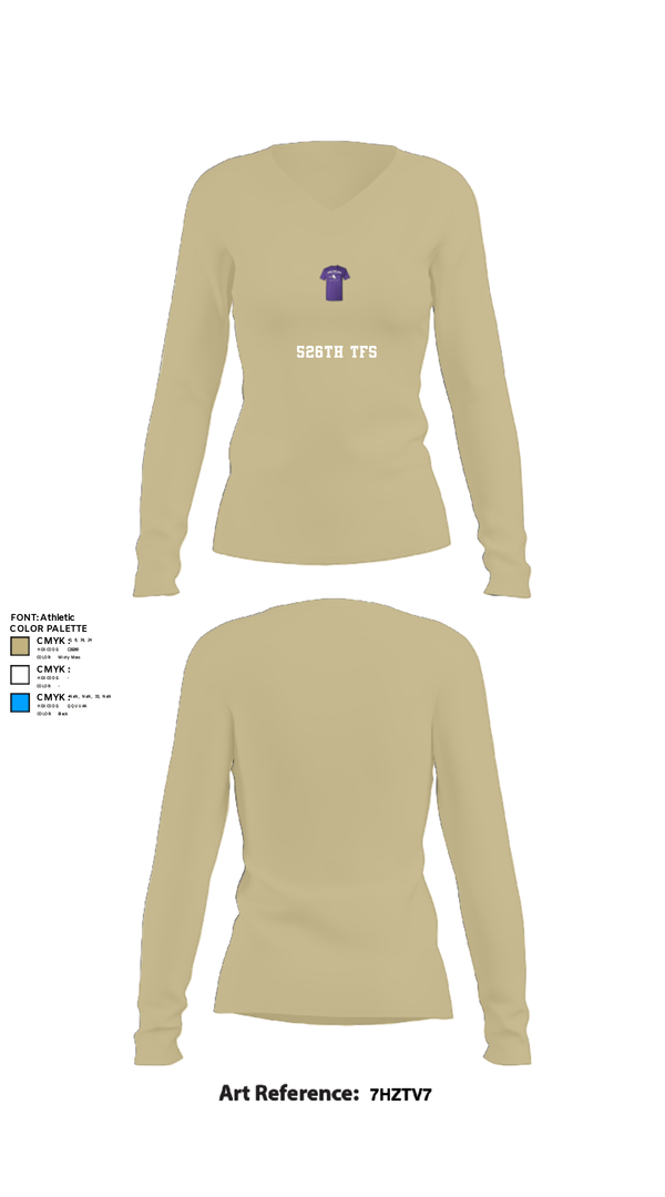 Women's Long Sleeve Vneck Shirt, 526th TFS, , Teamtime, Team time, sublimation, custom sports apparel, team uniforms, spirit wear, spiritwear, sports uniforms, custom shirts, team store, custom team store, fundraiser sports, apparel fundraiser