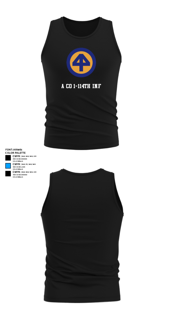 Tank Top, A Co 1/1-114thA Co 1-114th INF, Army, Teamtime, Team time, sublimation, custom sports apparel, team uniforms, spirit wear, spiritwear, sports uniforms, custom shirts, team store, custom team store, fundraiser sports, apparel fundraiser
