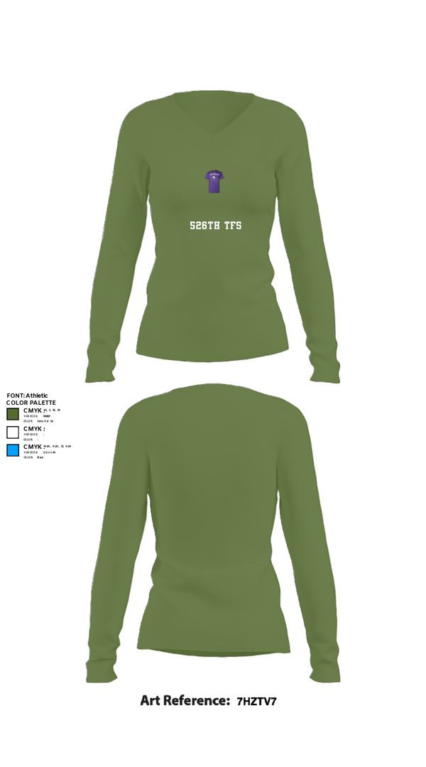 Women's Long Sleeve Vneck Shirt, 526th TFS, , Teamtime, Team time, sublimation, custom sports apparel, team uniforms, spirit wear, spiritwear, sports uniforms, custom shirts, team store, custom team store, fundraiser sports, apparel fundraiser
