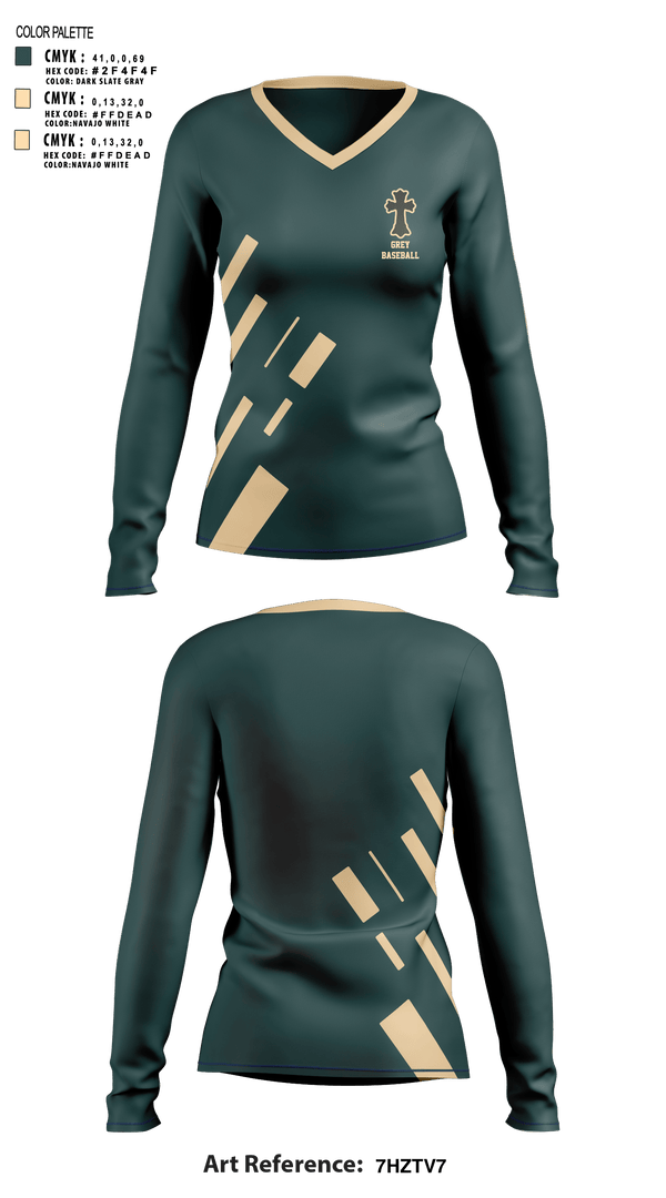 Women's Long Sleeve Vneck Shirt, grey, Baseball, Teamtime, Team time, sublimation, custom sports apparel, team uniforms, spirit wear, spiritwear, sports uniforms, custom shirts, team store, custom team store, fundraiser sports, apparel fundraiser