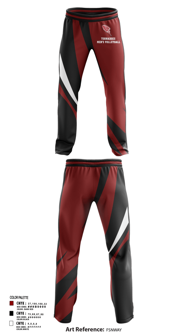 Sweatpants, Tornadoes, Men's Volleyball, Teamtime, Team time, sublimation, custom sports apparel, team uniforms, spirit wear, spiritwear, sports uniforms, custom shirts, team store, custom team store, fundraiser sports, apparel fundraiser