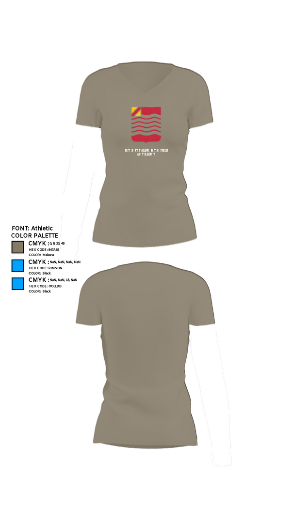 Women's Short Sleeve Vneck Shirt, 1st Battalion 15th Field Artillery, Army, Teamtime, Team time, sublimation, custom sports apparel, team uniforms, spirit wear, spiritwear, sports uniforms, custom shirts, team store, custom team store, fundraiser sports, apparel fundraiser