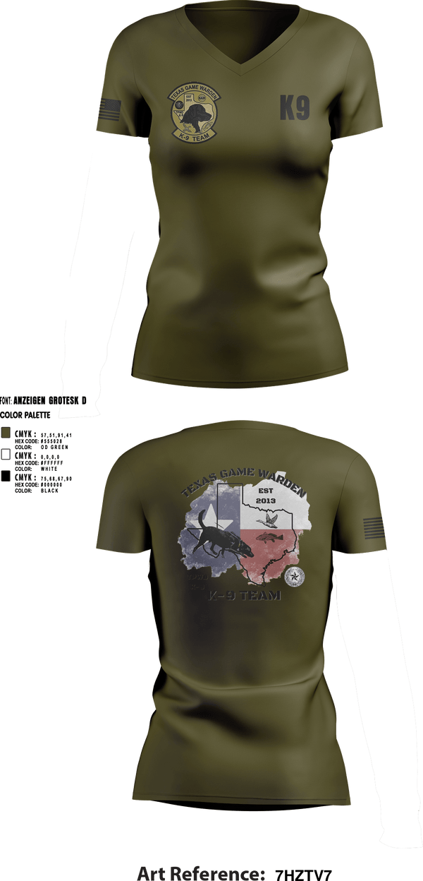 Women's Short Sleeve Vneck Shirt, TXGW K9, Police, Teamtime, Team time, sublimation, custom sports apparel, team uniforms, spirit wear, spiritwear, sports uniforms, custom shirts, team store, custom team store, fundraiser sports, apparel fundraiser