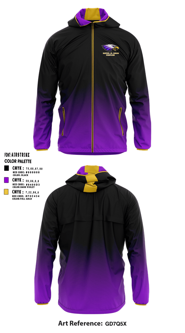 Windbreaker, Rantoul Jr. Eagles, Wrestling, Teamtime, Team time, sublimation, custom sports apparel, team uniforms, spirit wear, spiritwear, sports uniforms, custom shirts, team store, custom team store, fundraiser sports, apparel fundraiser