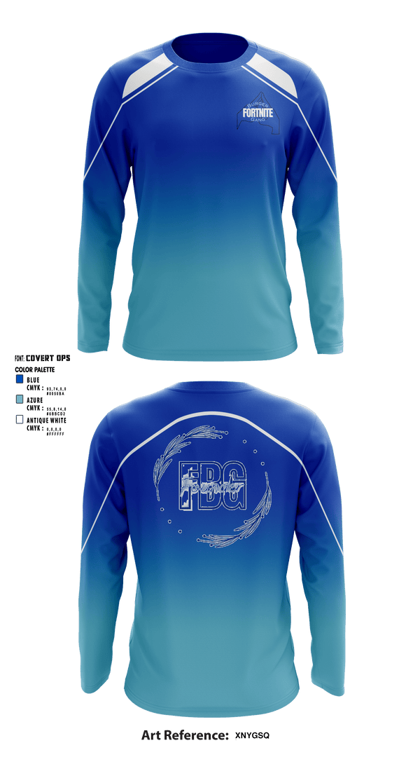 Long Sleeve Performance Shirt, Fortnite Burger Gang, E-Sports, Teamtime, Team time, sublimation, custom sports apparel, team uniforms, spirit wear, spiritwear, sports uniforms, custom shirts, team store, custom team store, fundraiser sports, apparel fundraiser