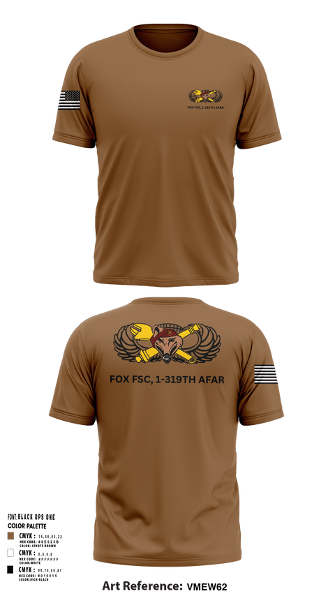 Short Sleeve Performance Shirt, Fox FSC, 1-319 AFAR, Army, Teamtime, Team time, sublimation, custom sports apparel, team uniforms, spirit wear, spiritwear, sports uniforms, custom shirts, team store, custom team store, fundraiser sports, apparel fundraiser
