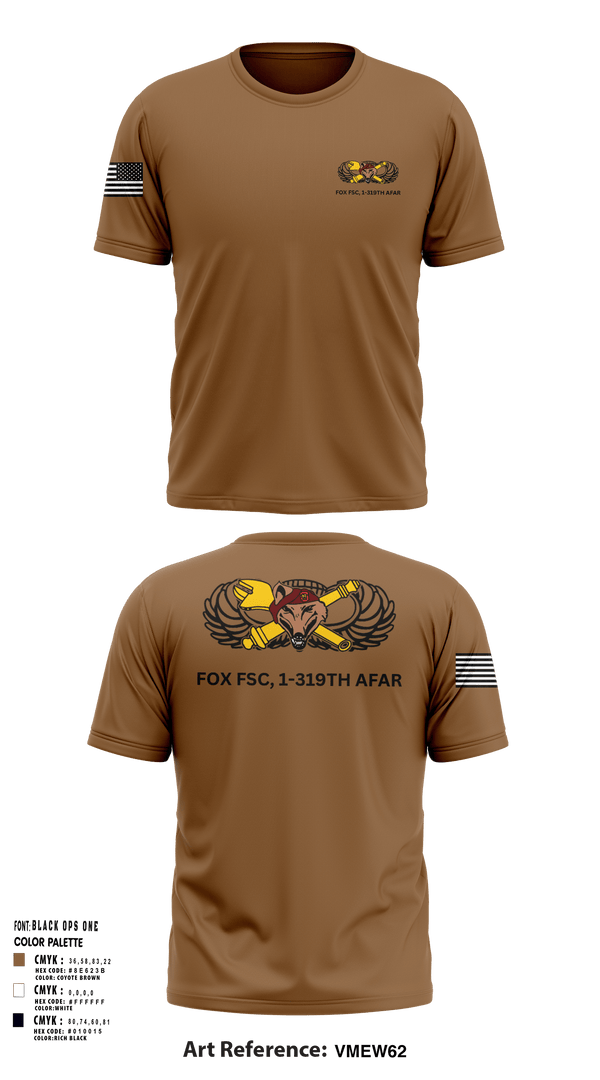Short Sleeve Performance Shirt, Fox FSC, 1-319 AFAR, Army, Teamtime, Team time, sublimation, custom sports apparel, team uniforms, spirit wear, spiritwear, sports uniforms, custom shirts, team store, custom team store, fundraiser sports, apparel fundraiser